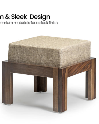Belle Solid Wood Upholstered Stool